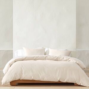 King Supima Washed Sateen Duvet & Sham Set Natural - Casaluna: OEKO-TEX